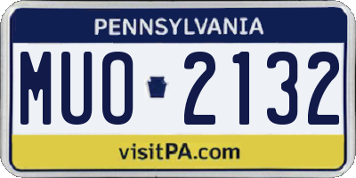 PA license plate MUO2132