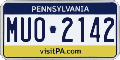 PA license plate MUO2142