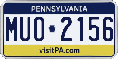 PA license plate MUO2156