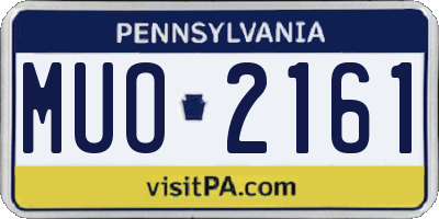 PA license plate MUO2161
