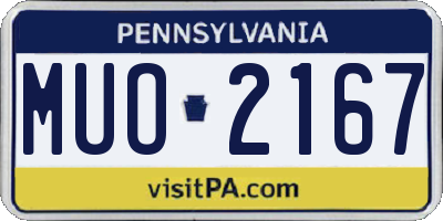 PA license plate MUO2167