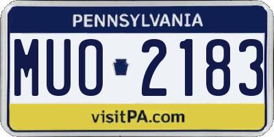 PA license plate MUO2183