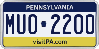PA license plate MUO2200