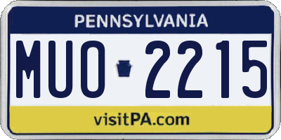 PA license plate MUO2215