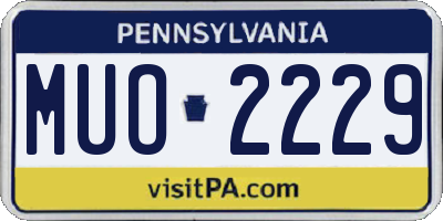 PA license plate MUO2229