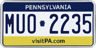PA license plate MUO2235