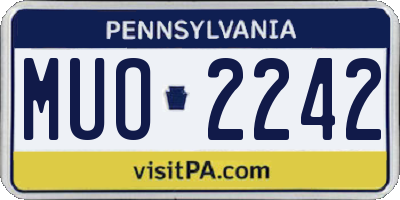PA license plate MUO2242
