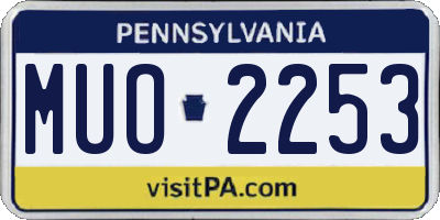 PA license plate MUO2253