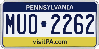 PA license plate MUO2262