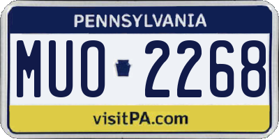 PA license plate MUO2268