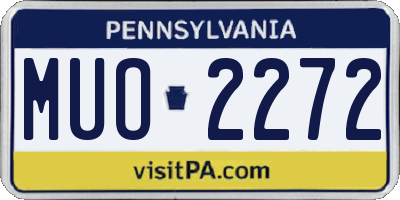 PA license plate MUO2272