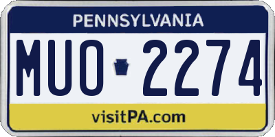 PA license plate MUO2274