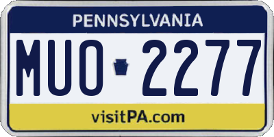 PA license plate MUO2277
