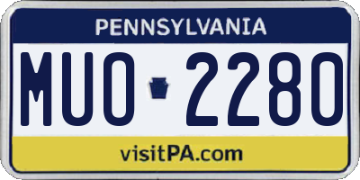 PA license plate MUO2280