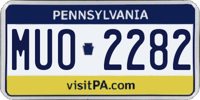 PA license plate MUO2282