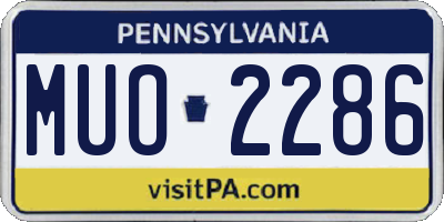 PA license plate MUO2286