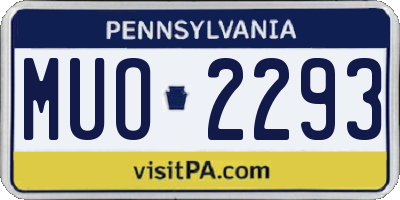 PA license plate MUO2293