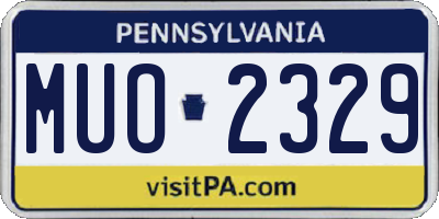 PA license plate MUO2329