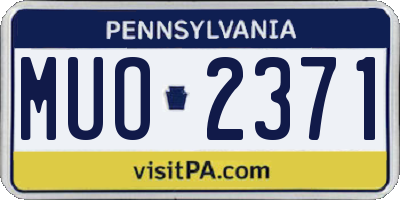 PA license plate MUO2371