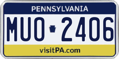 PA license plate MUO2406
