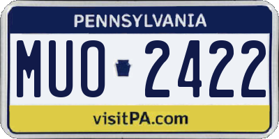 PA license plate MUO2422
