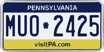 PA license plate MUO2425