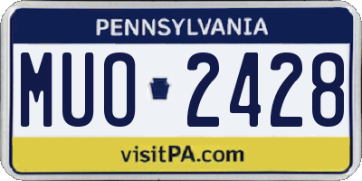 PA license plate MUO2428