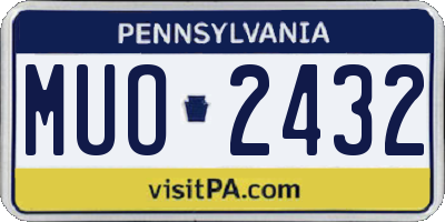 PA license plate MUO2432