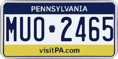 PA license plate MUO2465