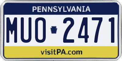 PA license plate MUO2471