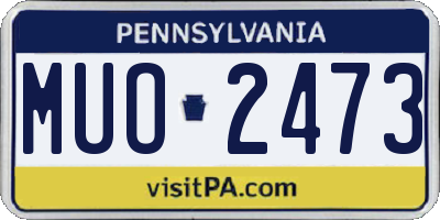 PA license plate MUO2473