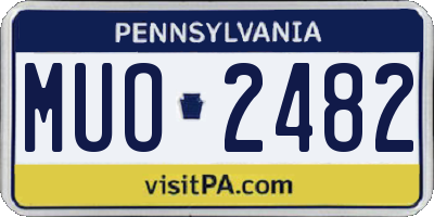 PA license plate MUO2482