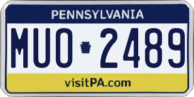 PA license plate MUO2489
