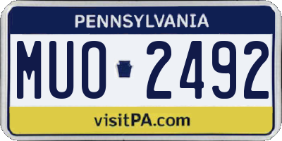 PA license plate MUO2492