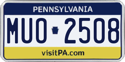 PA license plate MUO2508