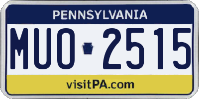 PA license plate MUO2515