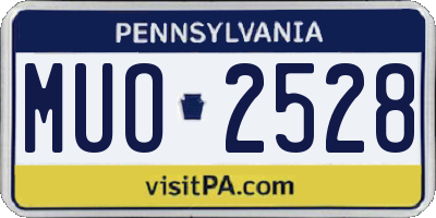 PA license plate MUO2528