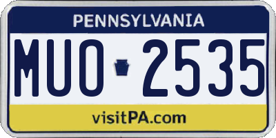 PA license plate MUO2535