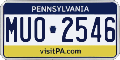 PA license plate MUO2546
