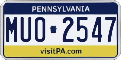PA license plate MUO2547