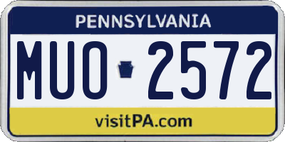 PA license plate MUO2572
