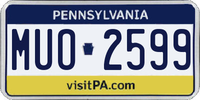 PA license plate MUO2599