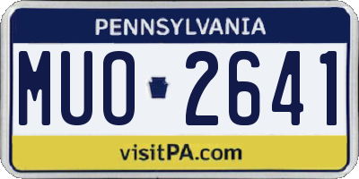 PA license plate MUO2641