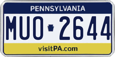 PA license plate MUO2644