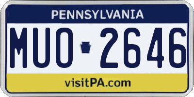 PA license plate MUO2646