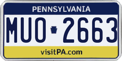 PA license plate MUO2663