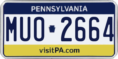PA license plate MUO2664