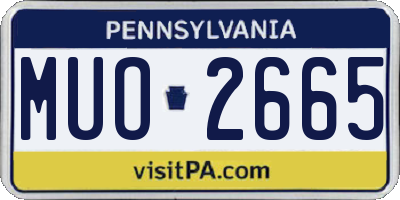 PA license plate MUO2665