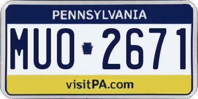 PA license plate MUO2671