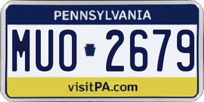 PA license plate MUO2679